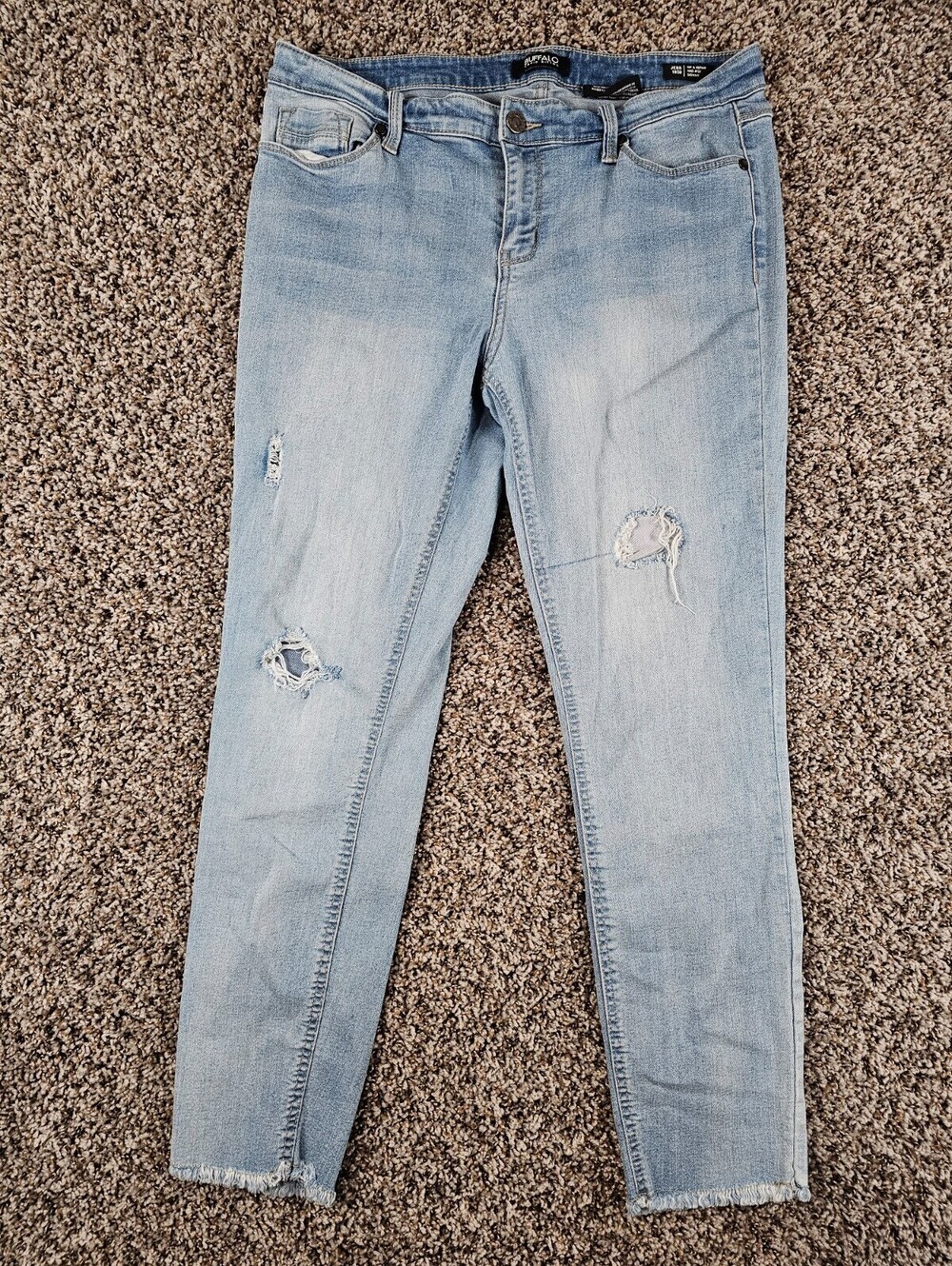 BUFFALO David Bitton Sz 10 (30") Jess Fit Blue Jeans Rip Repair Mid Rise Skinny